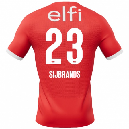 Kandiny Hombre Camiseta Julian Sijbrands #23 Rojo Blanco 1ª Equipación 2024/25 La Camisa Chile