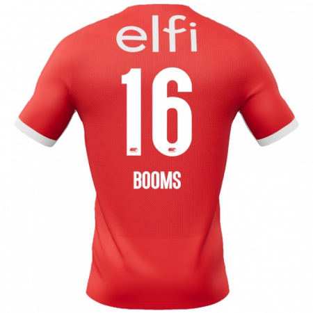 Kandiny Hombre Camiseta Trinette Booms #16 Rojo Blanco 1ª Equipación 2024/25 La Camisa Chile