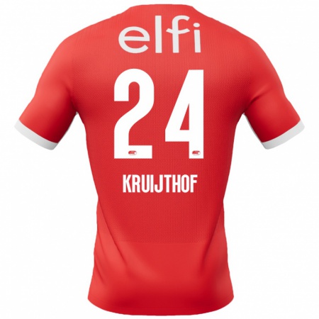 Kandiny Hombre Camiseta Annemiek Kruijthof #24 Rojo Blanco 1ª Equipación 2024/25 La Camisa Chile