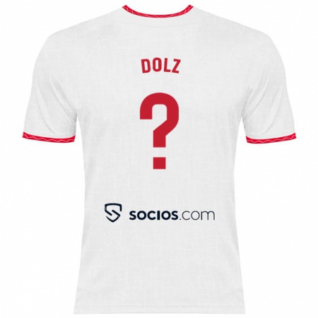 Kandiny Hombre Camiseta Marc Dolz #0 Blanco Rojo 1ª Equipación 2024/25 La Camisa Chile