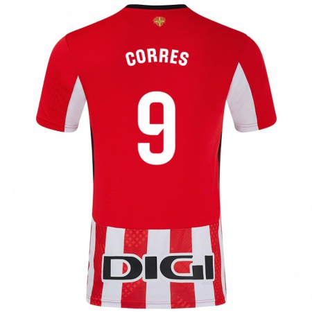 Kandiny Hombre Camiseta Yulema Corres #9 Rojo Blanco 1ª Equipación 2024/25 La Camisa Chile