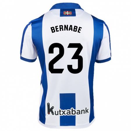 Kandiny Hombre Camiseta Alejandra Bernabé De Santiago #23 Blanco Azul 1ª Equipación 2024/25 La Camisa Chile