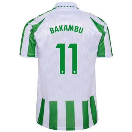 Kandiny Hombre Camiseta Cédric Bakambu #11 Verde Rayas Blancas 1ª Equipación 2024/25 La Camisa Chile