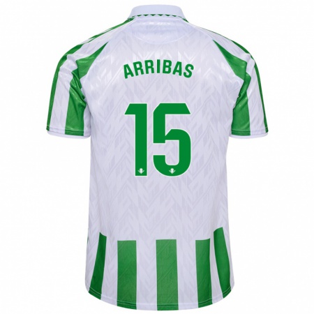 Kandiny Hombre Camiseta Sergio Arribas #15 Verde Rayas Blancas 1ª Equipación 2024/25 La Camisa Chile