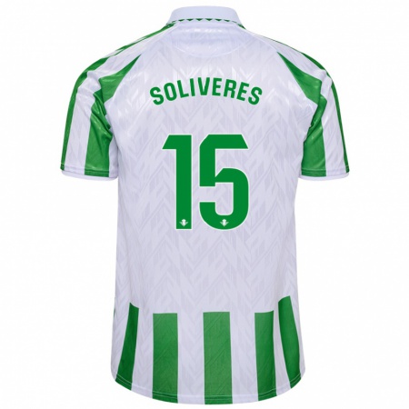 Kandiny Hombre Camiseta Gema Soliveres #15 Verde Rayas Blancas 1ª Equipación 2024/25 La Camisa Chile