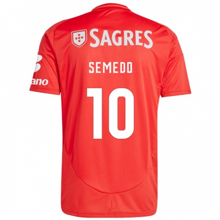 Kandiny Hombre Camiseta Andreson Semedo #10 Rojo Blanco 1ª Equipación 2024/25 La Camisa Chile