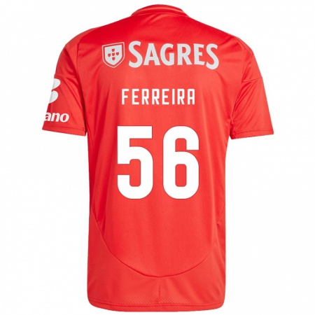 Kandiny Hombre Camiseta Martim Ferreira #56 Rojo Blanco 1ª Equipación 2024/25 La Camisa Chile