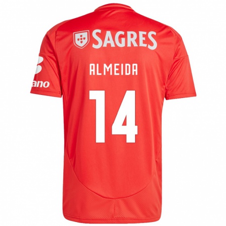 Kandiny Hombre Camiseta Letícia Almeida #14 Rojo Blanco 1ª Equipación 2024/25 La Camisa Chile