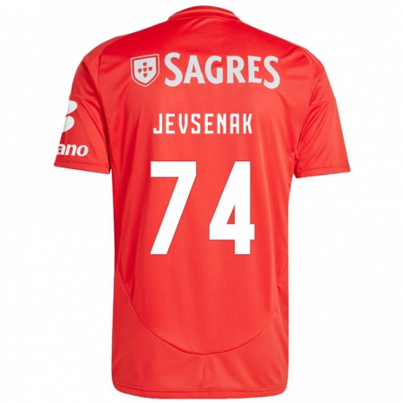 Kandiny Hombre Camiseta Zan Jevsenak #74 Rojo Blanco 1ª Equipación 2024/25 La Camisa Chile