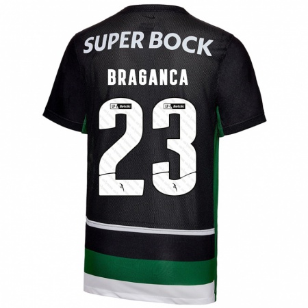 Kandiny Hombre Camiseta Daniel Bragança #23 Negro Blanco Verde 1ª Equipación 2024/25 La Camisa Chile