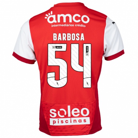 Kandiny Hombre Camiseta Guilherme Barbosa #54 Rojo Blanco 1ª Equipación 2024/25 La Camisa Chile