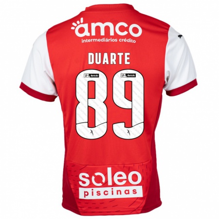 Kandiny Hombre Camiseta Afonso Duarte #89 Rojo Blanco 1ª Equipación 2024/25 La Camisa Chile