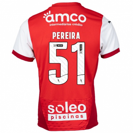 Kandiny Hombre Camiseta Evy Pereira #51 Rojo Blanco 1ª Equipación 2024/25 La Camisa Chile