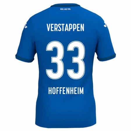 Kandiny Hombre Camiseta Eric Verstappen #33 Azul Real 1ª Equipación 2024/25 La Camisa Chile