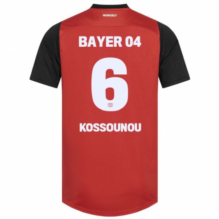 Kandiny Hombre Camiseta Odilon Kossounou #6 Rojo Negro 1ª Equipación 2024/25 La Camisa Chile