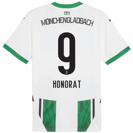 Kandiny Hombre Camiseta Franck Honorat #9 Blanco Verde 1ª Equipación 2024/25 La Camisa Chile