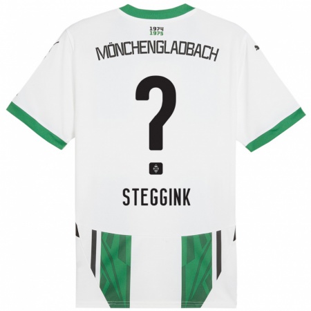 Kandiny Hombre Camiseta Lennart Steggink #0 Blanco Verde 1ª Equipación 2024/25 La Camisa Chile