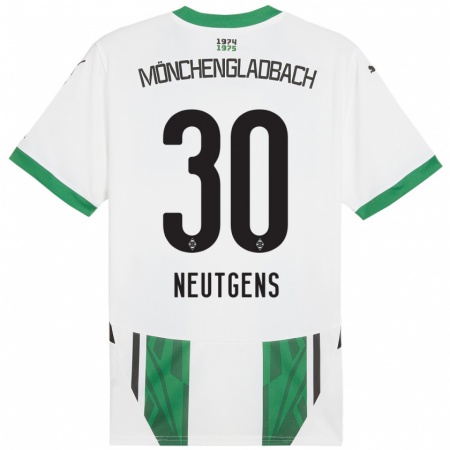 Kandiny Hombre Camiseta Maximilian Neutgens #30 Blanco Verde 1ª Equipación 2024/25 La Camisa Chile