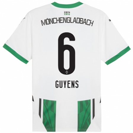 Kandiny Hombre Camiseta Emily Guyens #6 Blanco Verde 1ª Equipación 2024/25 La Camisa Chile