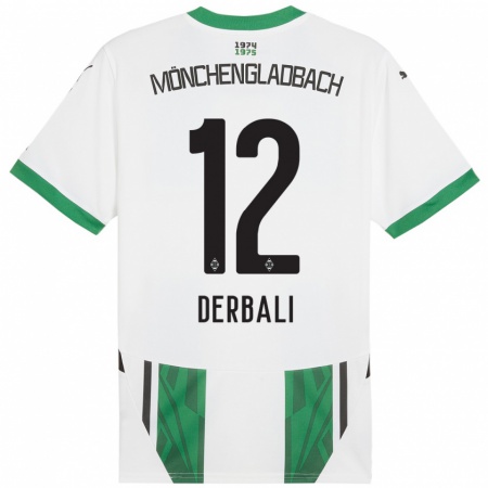 Kandiny Hombre Camiseta Louisa Derbali #12 Blanco Verde 1ª Equipación 2024/25 La Camisa Chile