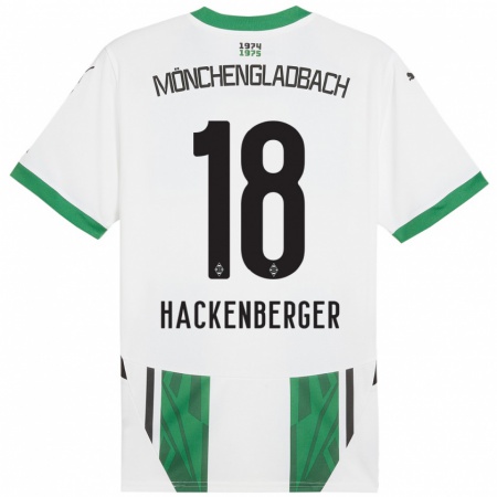 Kandiny Hombre Camiseta Jessica Hackenberger #18 Blanco Verde 1ª Equipación 2024/25 La Camisa Chile