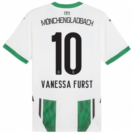 Kandiny Hombre Camiseta Vanessa Fürst #10 Blanco Verde 1ª Equipación 2024/25 La Camisa Chile