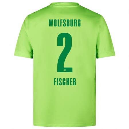 Kandiny Hombre Camiseta Kilian Fischer #2 Verde Fluorescente 1ª Equipación 2024/25 La Camisa Chile