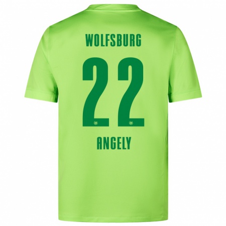 Kandiny Hombre Camiseta Mathys Angély #22 Verde Fluorescente 1ª Equipación 2024/25 La Camisa Chile