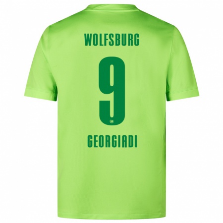 Kandiny Hombre Camiseta Alexander Georgiadi #9 Verde Fluorescente 1ª Equipación 2024/25 La Camisa Chile