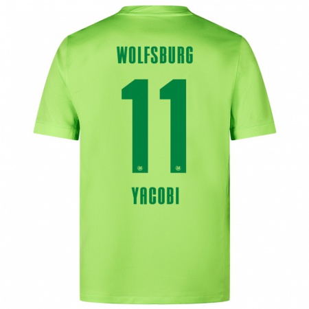 Kandiny Hombre Camiseta Nilas Yacobi #11 Verde Fluorescente 1ª Equipación 2024/25 La Camisa Chile