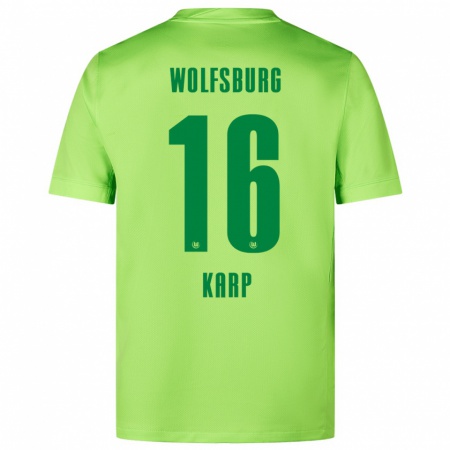 Kandiny Hombre Camiseta Maurice Karp #16 Verde Fluorescente 1ª Equipación 2024/25 La Camisa Chile