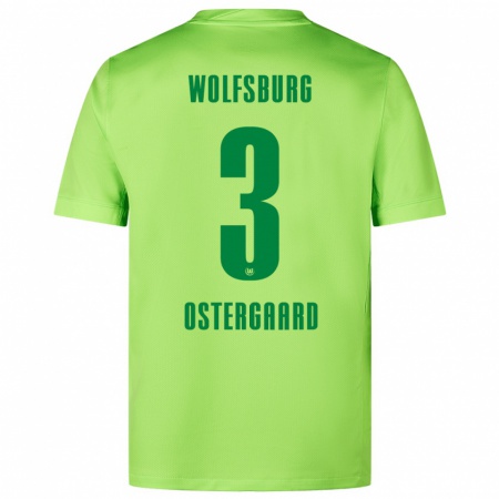 Kandiny Hombre Camiseta Christian Östergaard #3 Verde Fluorescente 1ª Equipación 2024/25 La Camisa Chile