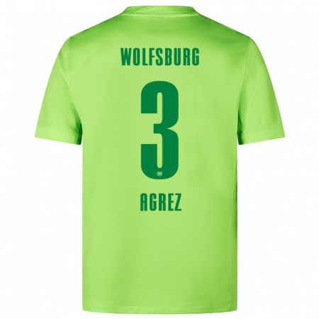 Kandiny Hombre Camiseta Sara Agrež #3 Verde Fluorescente 1ª Equipación 2024/25 La Camisa Chile