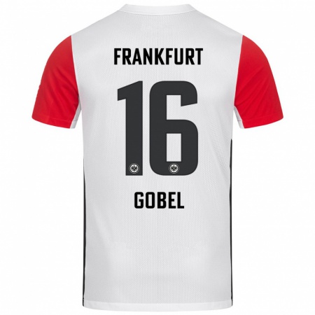 Kandiny Hombre Camiseta Marlon Göbel #16 Blanco Rojo 1ª Equipación 2024/25 La Camisa Chile