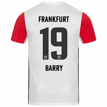 Kandiny Hombre Camiseta Jasha Barry #19 Blanco Rojo 1ª Equipación 2024/25 La Camisa Chile