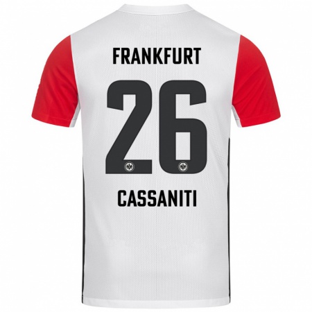 Kandiny Hombre Camiseta Nino Cassaniti #26 Blanco Rojo 1ª Equipación 2024/25 La Camisa Chile