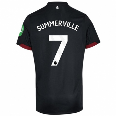 Kandiny Hombre Camiseta Crysencio Summerville #7 Negro Blanco 2ª Equipación 2024/25 La Camisa Chile