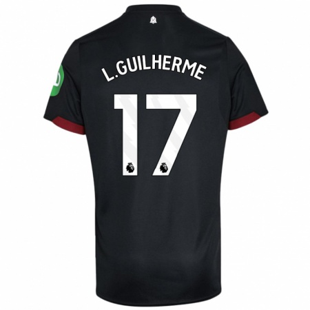 Kandiny Hombre Camiseta Luis Guilherme #17 Negro Blanco 2ª Equipación 2024/25 La Camisa Chile