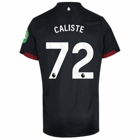 Kandiny Hombre Camiseta Gabriel Caliste #72 Negro Blanco 2ª Equipación 2024/25 La Camisa Chile