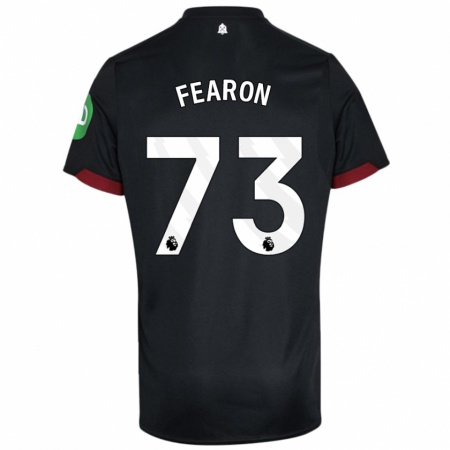 Kandiny Hombre Camiseta Preston Fearon #73 Negro Blanco 2ª Equipación 2024/25 La Camisa Chile