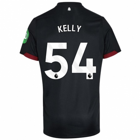 Kandiny Hombre Camiseta Patrick Kelly #54 Negro Blanco 2ª Equipación 2024/25 La Camisa Chile