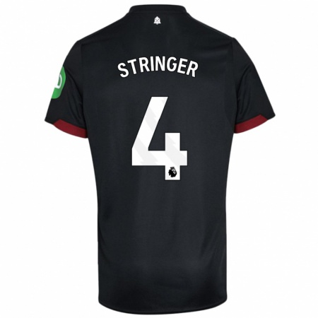 Kandiny Hombre Camiseta Abbey Leigh Stringer #4 Negro Blanco 2ª Equipación 2024/25 La Camisa Chile