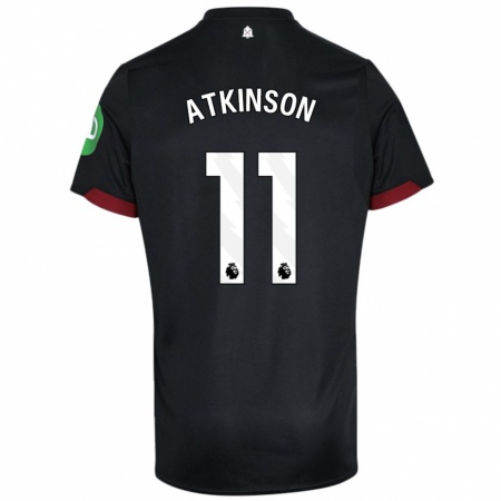 Kandiny Hombre Camiseta Izzy Atkinson #11 Negro Blanco 2ª Equipación 2024/25 La Camisa Chile