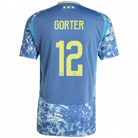 Kandiny Hombre Camiseta Jay Gorter #12 Gris Azul Amarillo 2ª Equipación 2024/25 La Camisa Chile