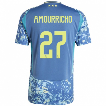 Kandiny Hombre Camiseta Amourricho Van Axel-Dongen #27 Gris Azul Amarillo 2ª Equipación 2024/25 La Camisa Chile