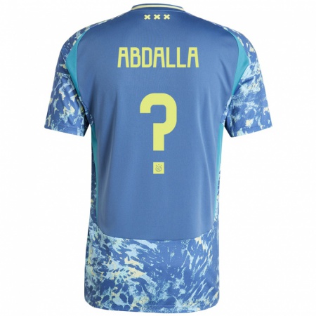 Kandiny Hombre Camiseta Mohamed Abdalla #0 Gris Azul Amarillo 2ª Equipación 2024/25 La Camisa Chile