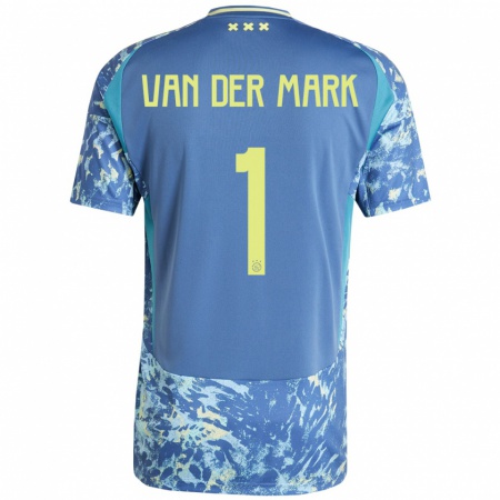 Kandiny Hombre Camiseta Jesper Van Der Mark #1 Gris Azul Amarillo 2ª Equipación 2024/25 La Camisa Chile