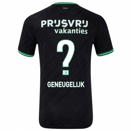 Kandiny Hombre Camiseta Ivar Geneugelijk #0 Negro Verde 2ª Equipación 2024/25 La Camisa Chile