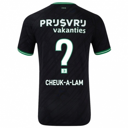 Kandiny Hombre Camiseta Lee-Quincy Cheuk-A-Lam #0 Negro Verde 2ª Equipación 2024/25 La Camisa Chile