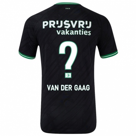 Kandiny Hombre Camiseta Bo Van Der Gaag #0 Negro Verde 2ª Equipación 2024/25 La Camisa Chile